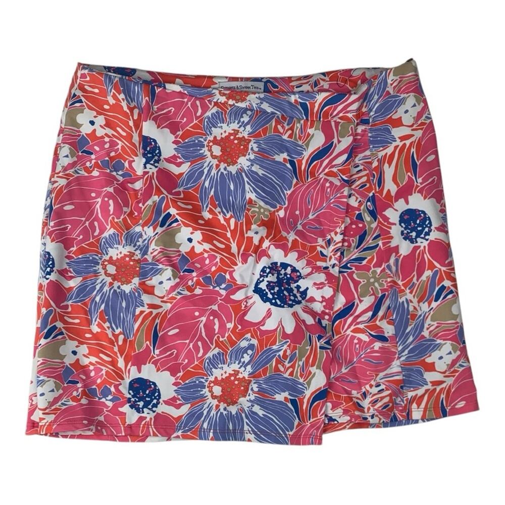 Sunsets & Sweet Tea women's size 6 small Vibrant Floral Skort skirt golf shorts
